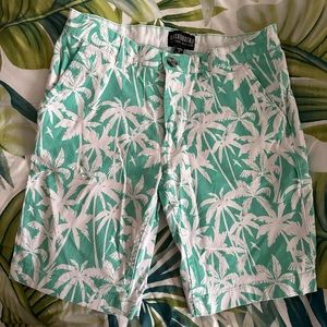 Knickerbocker Palm Tree Chinos Flex Green White  Men’s size 32 Cotton, spandex